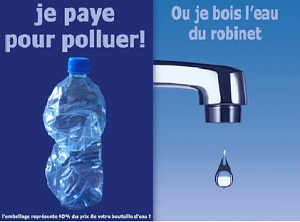 eau du robinet ou de l'eau en bouteilles ou filtreur espring